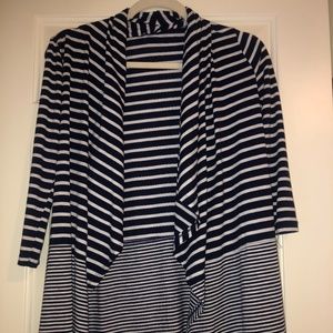 Girls Striped Navy Sweater